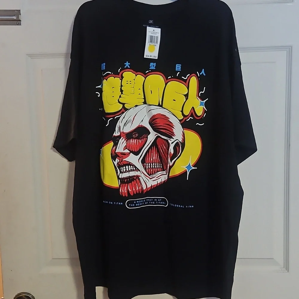 ATTACK ON TITAN COLOSSAL BUBBLE TEE: BLACK: NEW WITH TAGS: SIZE 2X